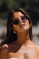 Billie Gold and Black Circle Sunglasses