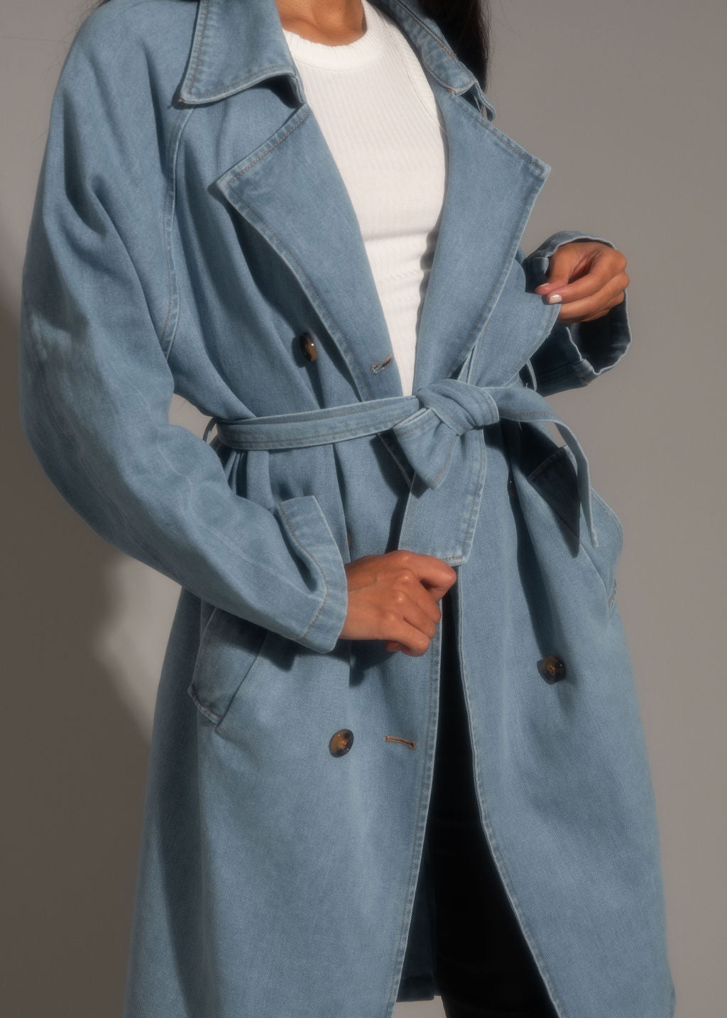 Upcycled denim trench-coat | laGuapa Outerwear