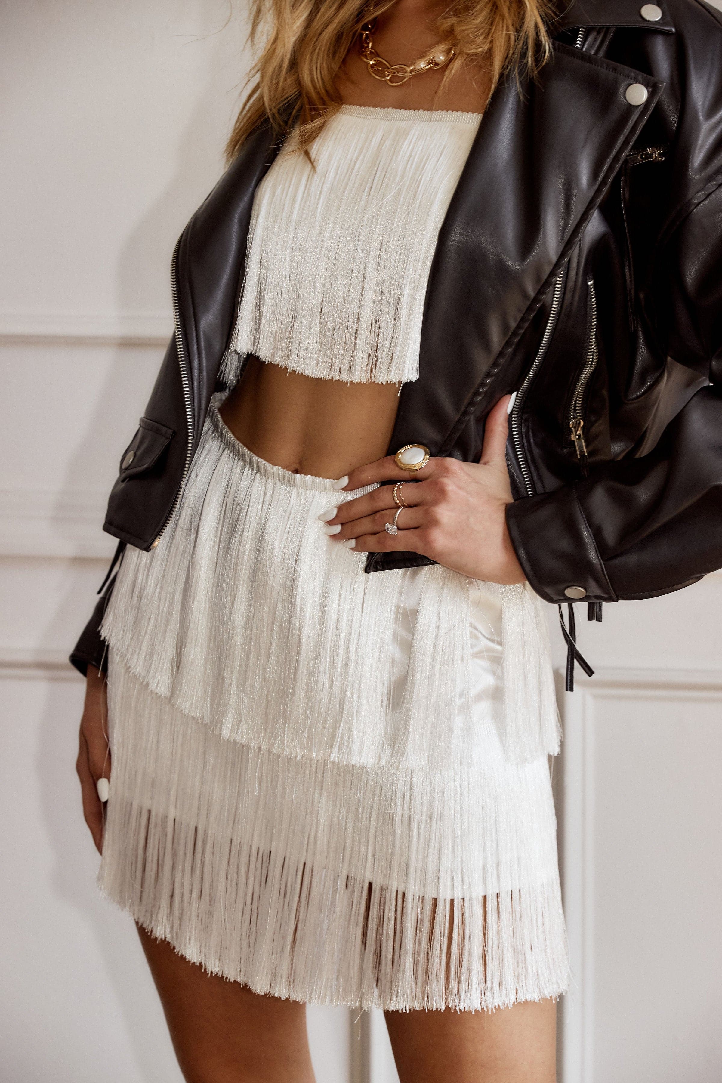 Gatsby fringe outlet skirt